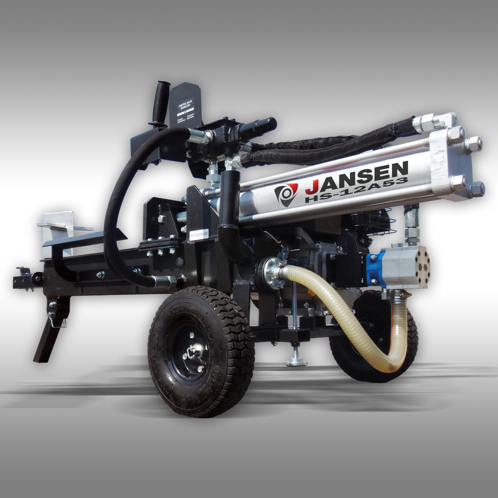 Holzspalter Jansen HS-12L53, 12 t, 50cm, liegend, Benzinmotor 6,5 PS